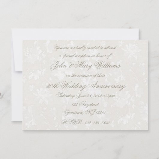 Kool Damast 30 Huwelijksverjaardag 4.5x6.25 Uitnod Kaart (Achterkant)