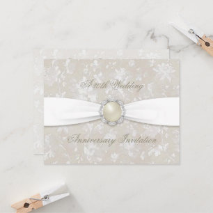 Kool Damast 30-jarig Huwelijksjubileum Uitnodiging