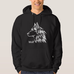 Kool design wolf print voor hem zwart hoodie