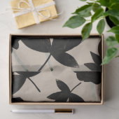 Kool Donker Bloemig Rood & Zwart Beige Botanisch Tissuepapier (Geschenk)