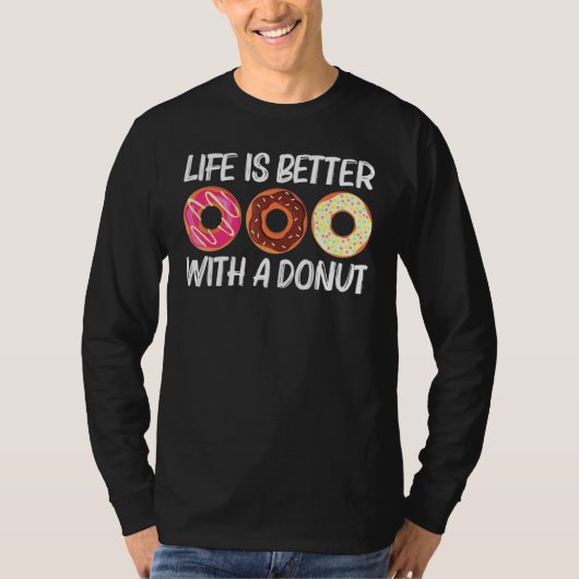 Kool Donut art voor mannen Suikergeglazuurde choco T-shirt (Voorkant)