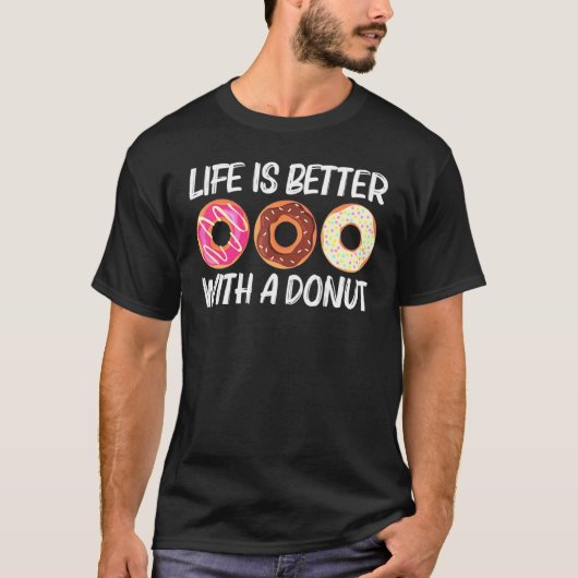 Kool Donut art voor mannen Suikergeglazuurde choco T-shirt (Voorkant)