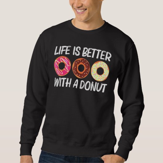 Kool Donut art voor mannen Suikergeglazuurde choco Trui (Voorkant)