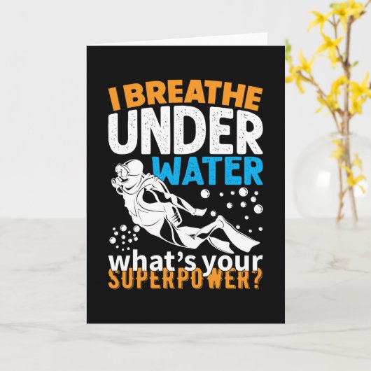 Kool duikontwerp - Ik breek onder water Kaart (Gele Bloem)