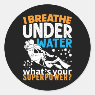 Kool duikontwerp - Ik breek onder water Ronde Sticker