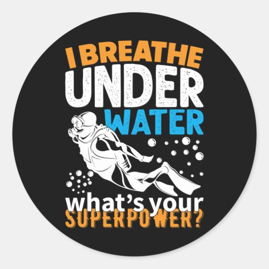 Kool duikontwerp - Ik breek onder water Ronde Sticker (Voorkant)