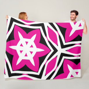 Kool eenvoudig Modern zwart roze Fleece Deken
