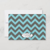 Kool- en Aqua Chevron-reiskaart RSVP Kaartje (Achterkant)