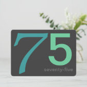 Kool en Blauwe Aangepaste 75e verjaardag Uitnodigi Kaart (Staand voorkant)