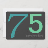 Kool en Blauwe Aangepaste 75e verjaardag Uitnodigi Kaart (Voorkant)