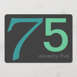 Kool en Blauwe Aangepaste 75e verjaardag Uitnodigi Kaart
