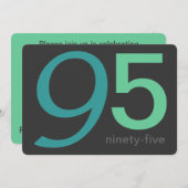 Kool en Blauwe Aangepaste 95e verjaardag Uitnodigi Kaart (Voorkant / Achterkant)