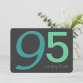 Kool en Blauwe Aangepaste 95e verjaardag Uitnodigi Kaart (Staand voorkant)