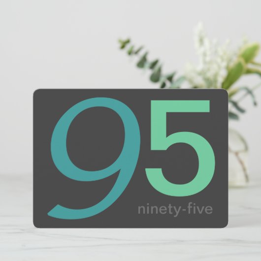 Kool en Blauwe Aangepaste 95e verjaardag Uitnodigi Kaart (Staand voorkant)