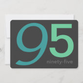 Kool en Blauwe Aangepaste 95e verjaardag Uitnodigi Kaart (Voorkant)
