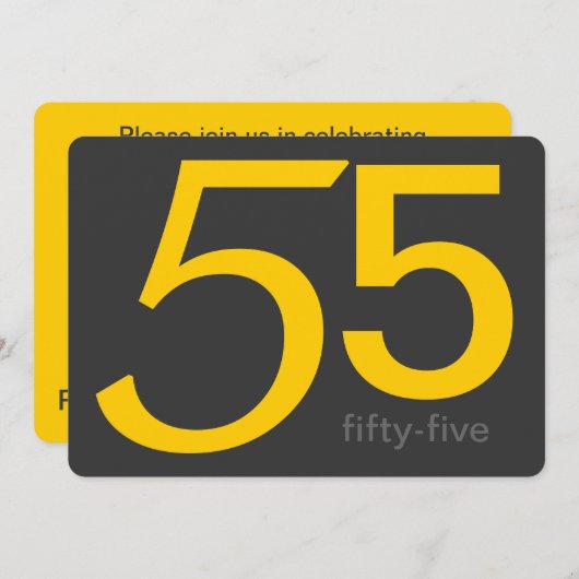 Kool en Geel Aangepast 55e verjaardag Kaart (Voorkant / Achterkant)