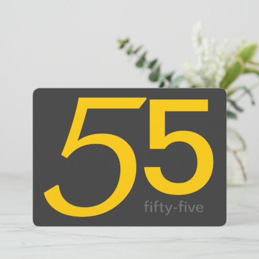 Kool en Geel Aangepast 55e verjaardag Kaart (Staand voorkant)