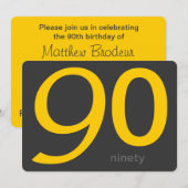 Kool en Geel Aangepast 90e verjaardag Kaart (Voorkant / Achterkant)