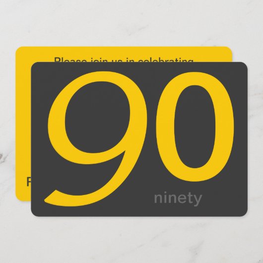 Kool en Geel Aangepast 90e verjaardag Kaart (Voorkant / Achterkant)