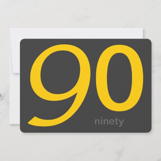 Kool en Geel Aangepast 90e verjaardag Kaart (Voorkant)