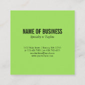 Kool en kalkgroen met zwarte lijnen vierkante visitekaartje (Achterkant)