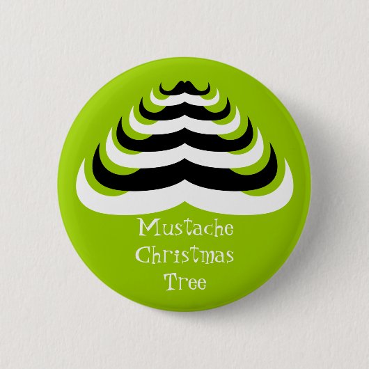  kool en leuke Mustache kerstboom Ronde Button 5,7 Cm (Voorkant)