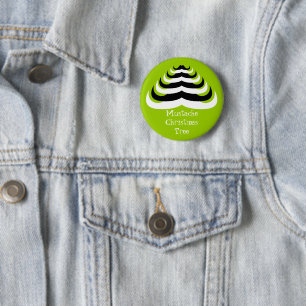 kool en leuke Mustache kerstboom Ronde Button 5,7 Cm
