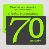 Kool en Limoen Aangepast 70e verjaardag Kaart (Voorkant / Achterkant)