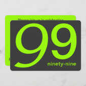 Kool en Limoen Aangepaste 99e verjaardag uitnodigi Kaart (Voorkant / Achterkant)