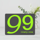 Kool en Limoen Aangepaste 99e verjaardag uitnodigi Kaart (Staand voorkant)