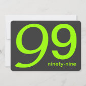 Kool en Limoen Aangepaste 99e verjaardag uitnodigi Kaart (Voorkant)