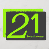 Kool en Limoen Aangepaste uitnodiging voor 21e ver (Voorkant / Achterkant)