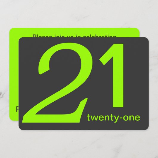 Kool en Limoen Aangepaste uitnodiging voor 21e ver (Voorkant / Achterkant)