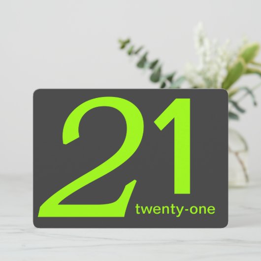 Kool en Limoen Aangepaste uitnodiging voor 21e ver (Staand voorkant)