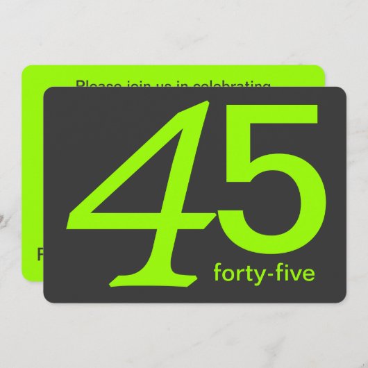 Kool en Limoen Aangepaste uitnodiging voor 45e ver (Voorkant / Achterkant)