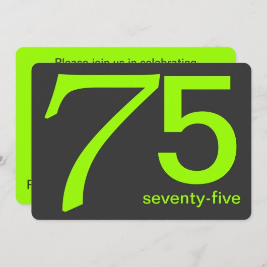 Kool en Limoen Aangepaste uitnodiging voor 75e ver (Voorkant / Achterkant)
