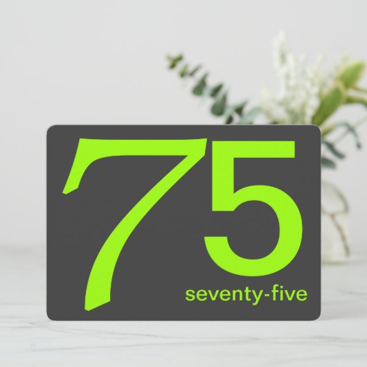 Kool en Limoen Aangepaste uitnodiging voor 75e ver (Staand voorkant)