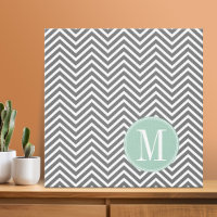 Kool en mint Groene Chevrons Aangepast monogram