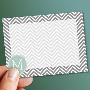 Kool en mint Groene Chevrons Aangepast monogram Post-it® Notes