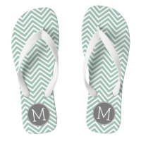 Kool en mint Groene Chevrons Aangepast monogram