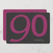 Kool en plum Aangepast 90e verjaardag Kaart (Voorkant / Achterkant)