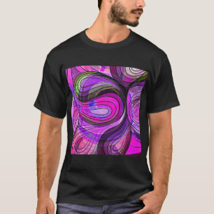 Kool- en Roos waterbad met zwarte lijnen T-shirt