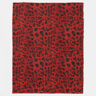 Kool en Warm: Rood & Zwart Luipaard Fleece Deken