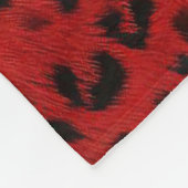 Kool en Warm: Rood & Zwart Luipaard Fleece Deken (Hoek)