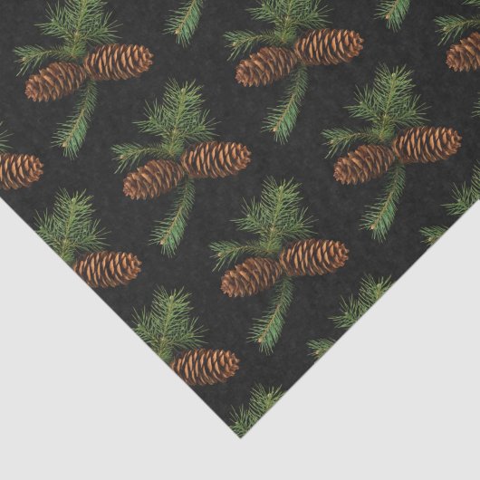 Kool en Waterverf pijnbomen Tissuepapier (Detail)