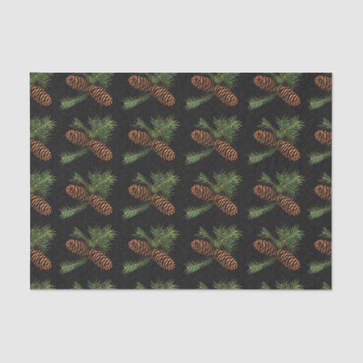 Kool en Waterverf pijnbomen Tissuepapier (Voorkant)