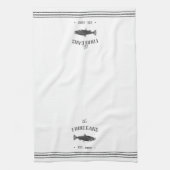 Kool en witte bijtende vis theedoek (Verticaal)