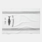 Kool en witte bijtende vis theedoek (Horizontaal)