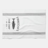 Kool en witte bijtende viskamp op maat theedoek (Horizontaal)