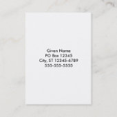 Kool- en witwandelsteenwonden visitekaartje (Achterkant)